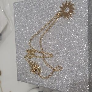 Golden Sun God Necklace Light Pendant Card Clavicle Chain Sun